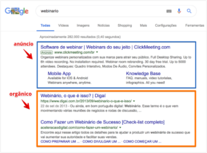 Anúncio VS Orgânico